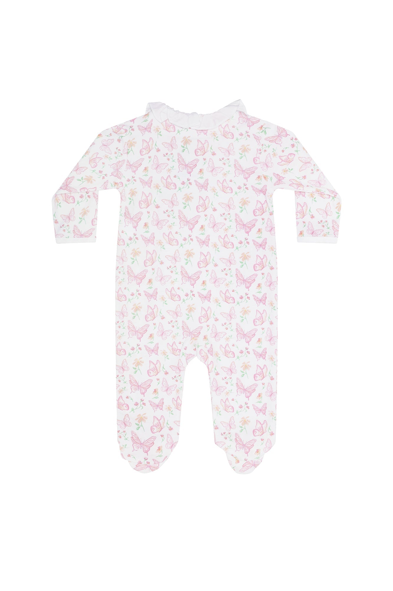 Image of Butterflies Print Crossover Footie